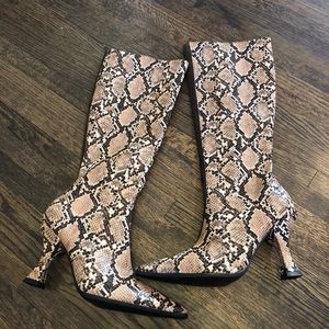 Jeffery Campbell Faux Leather Snake Knee High 8M